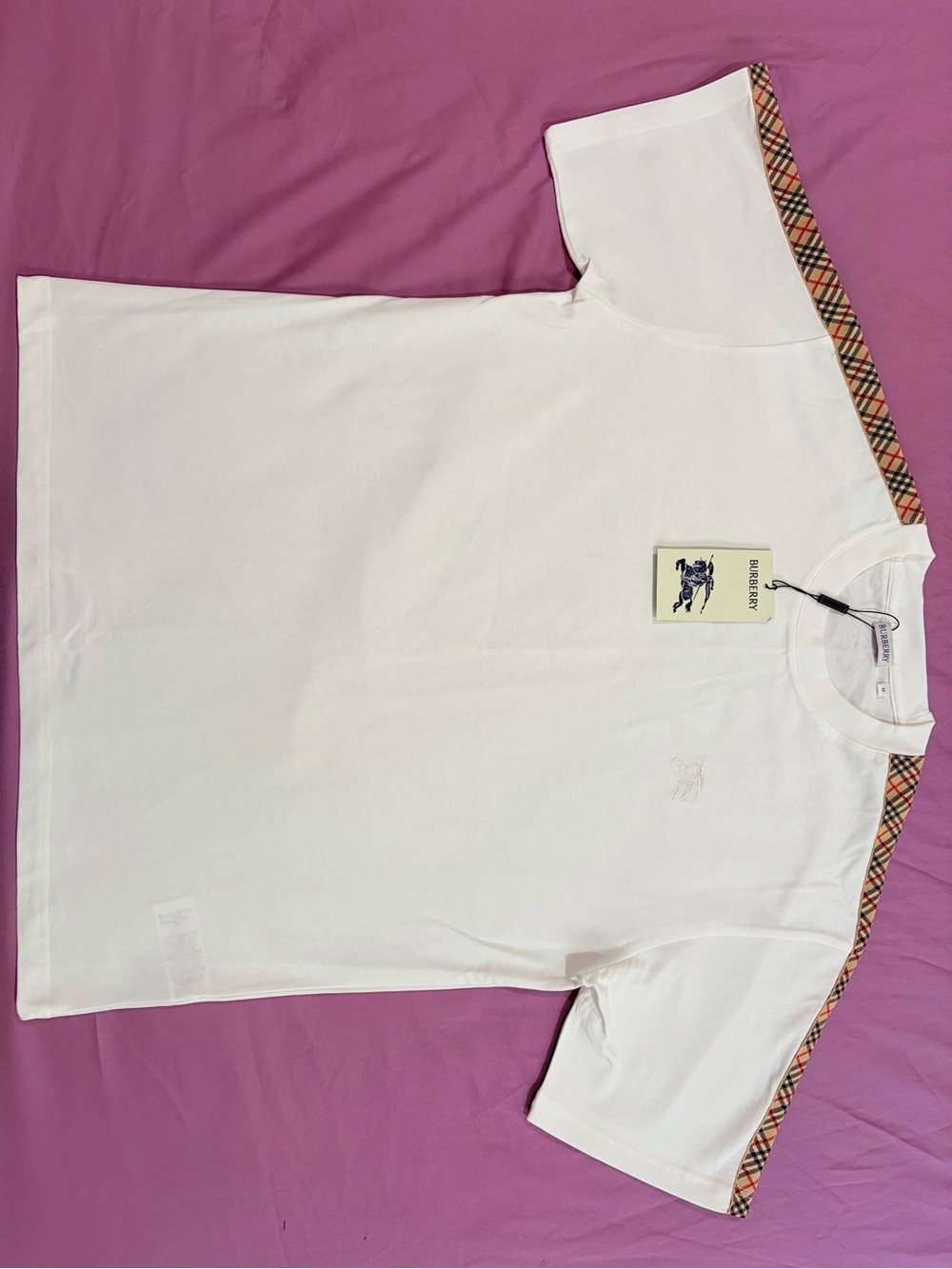 Check Trim Cotton Tee Receipt Purchase Included🧾✅